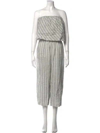 Pre-owned Joie Linen Striped Jumpsuit In Multi