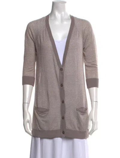 Pre-owned Joie Linen Striped Sweater In Neutrals