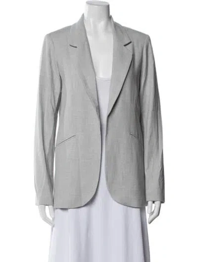 Pre-owned Joie Linen Tweed Pattern Blazer In Blue