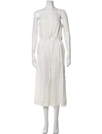 Pre-owned Joie Linen V-neck Jumpsuit W/ Tags In Black/white