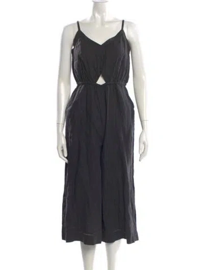 Pre-owned Joie Linen V-neck Romper W/ Tags In Gray