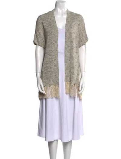 Pre-owned Joie Linen V-neck Sweater In Neutral