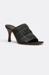 Joie Lisa Lisa08-blk Mule Women's Us 7.5 Black Ruched Leather High Heel Fzp005 (black,7.5) In Black
