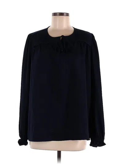 Pre-owned Joie Long Sleeve Blouse In Black