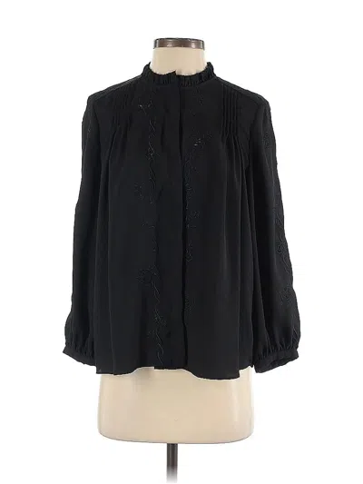Pre-owned Joie Long Sleeve Blouse In Black