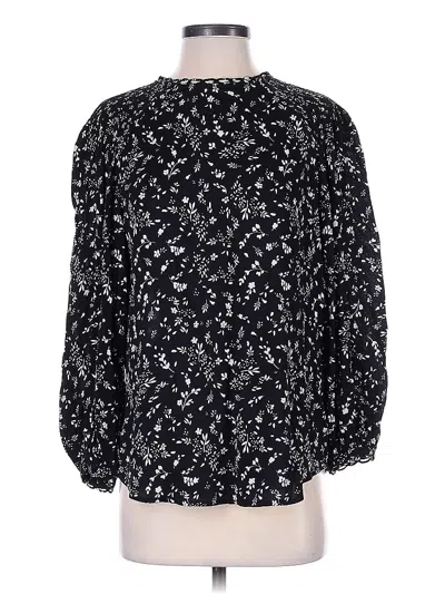 Pre-owned Joie Long Sleeve Blouse In Black