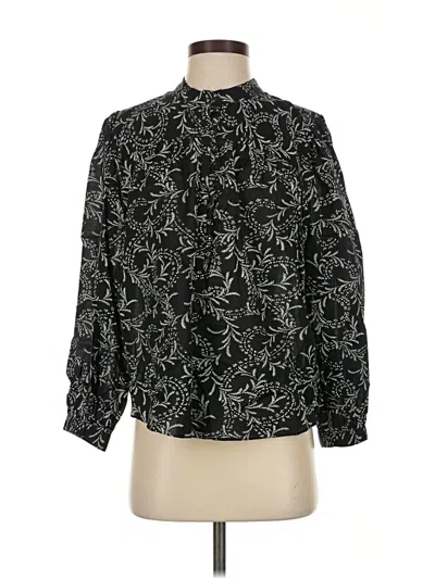 Pre-owned Joie Long Sleeve Blouse In Black