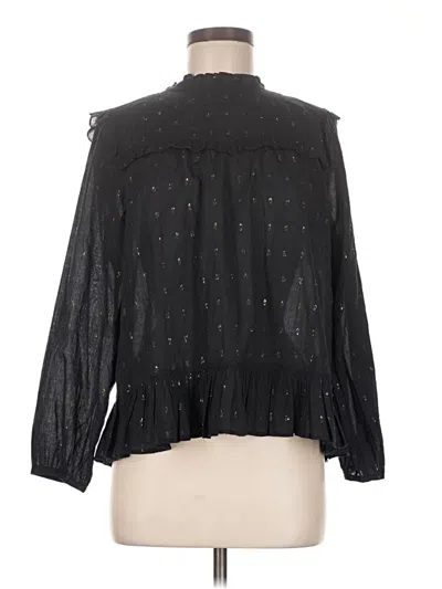 Pre-owned Joie Long Sleeve Blouse In Black