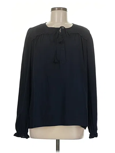 Pre-owned Joie Long Sleeve Blouse In Black