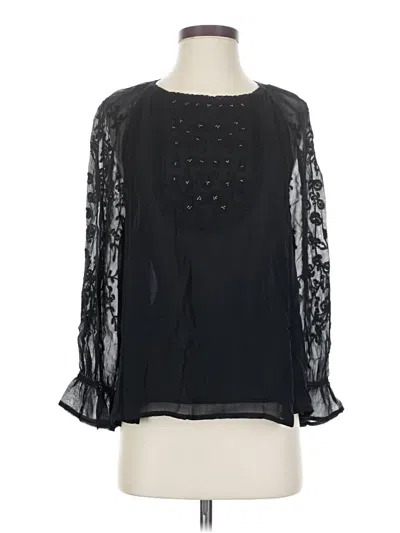 Pre-owned Joie Long Sleeve Blouse In Black