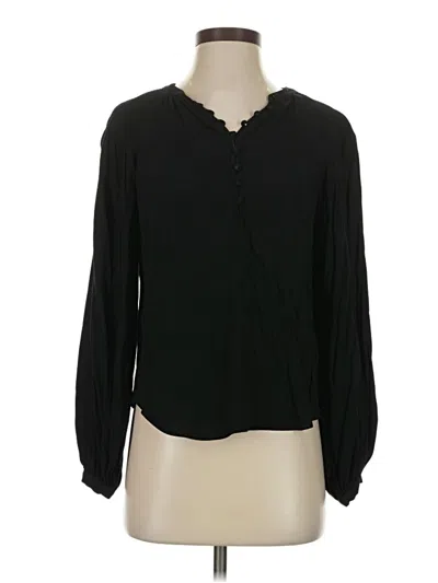 Pre-owned Joie Long Sleeve Blouse In Black