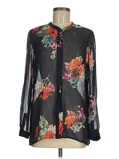 Pre-owned Joie Long Sleeve Blouse In Black