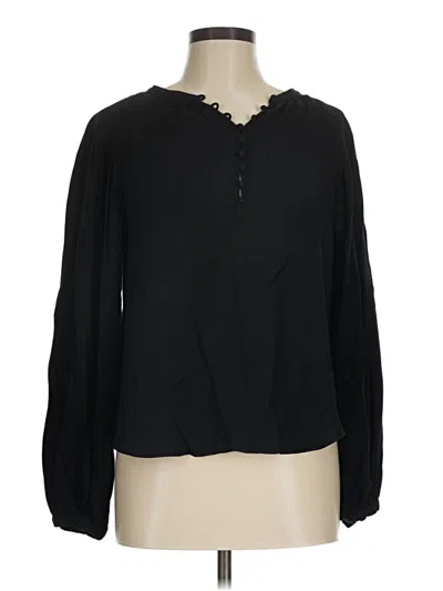 Pre-owned Joie Long Sleeve Blouse In Black