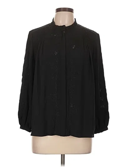 Pre-owned Joie Long Sleeve Blouse In Black