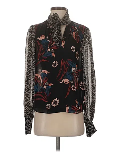 Pre-owned Joie Long Sleeve Blouse In Black