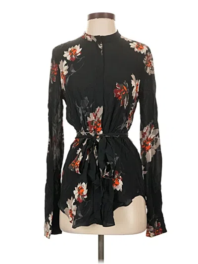 Pre-owned Joie Long Sleeve Blouse In Black