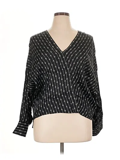 Pre-owned Joie Long Sleeve Blouse In Black