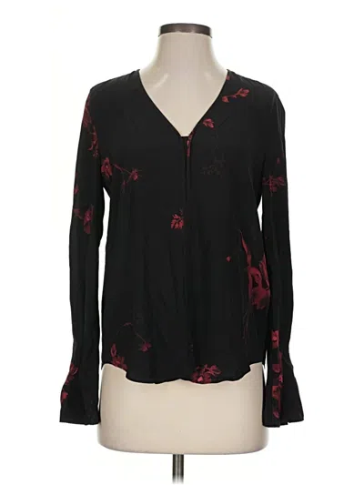 Pre-owned Joie Long Sleeve Blouse In Black