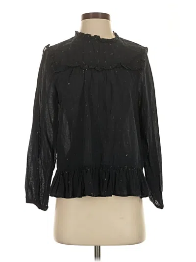 Pre-owned Joie Long Sleeve Blouse In Black