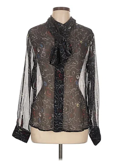 Pre-owned Joie Long Sleeve Blouse In Black