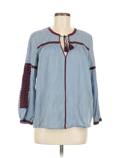 Pre-owned Joie Long Sleeve Blouse In Blue