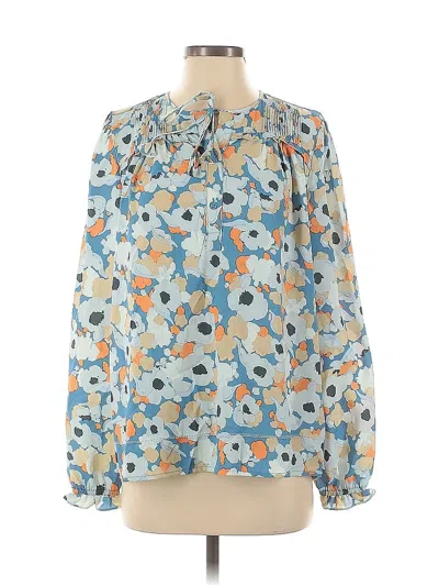 Pre-owned Joie Long Sleeve Blouse In Blue