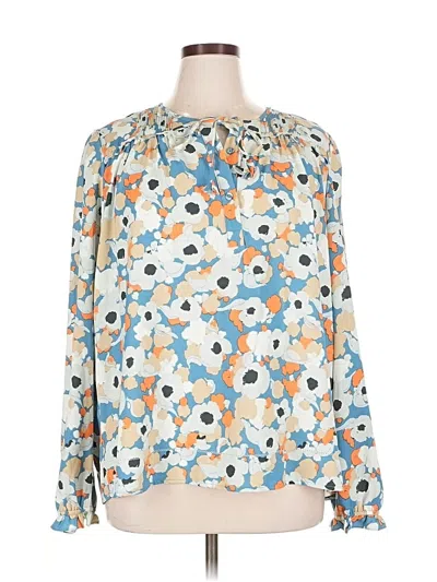 Pre-owned Joie Long Sleeve Blouse In Blue