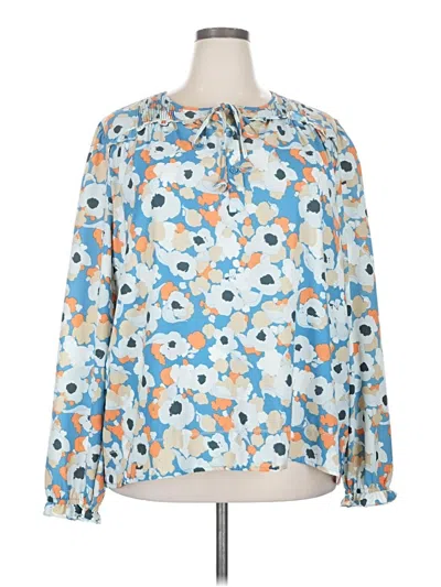 Pre-owned Joie Long Sleeve Blouse In Blue