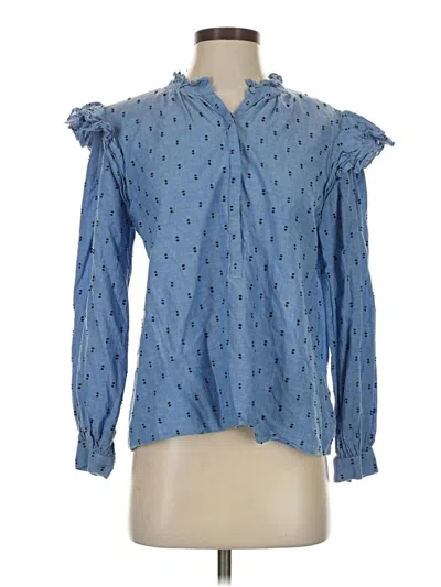 Pre-owned Joie Long Sleeve Blouse In Blue