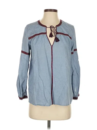 Pre-owned Joie Long Sleeve Blouse In Blue