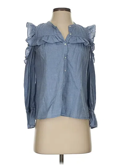 Pre-owned Joie Long Sleeve Blouse In Blue
