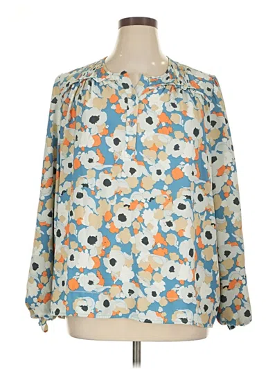 Pre-owned Joie Long Sleeve Blouse In Blue