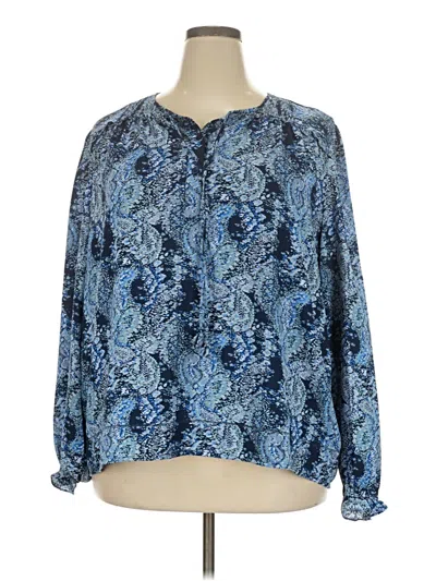 Pre-owned Joie Long Sleeve Blouse In Blue
