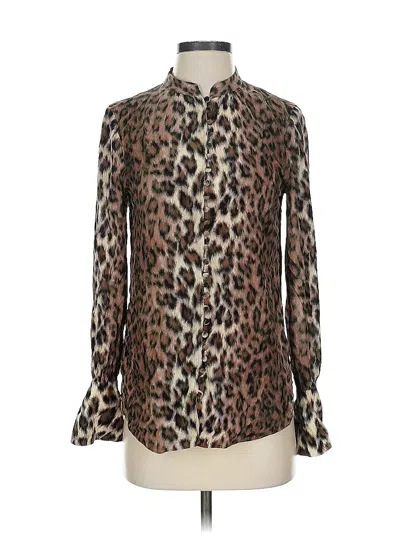 Pre-owned Joie Long Sleeve Blouse In Brown