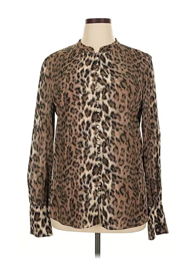 Pre-owned Joie Long Sleeve Blouse In Brown