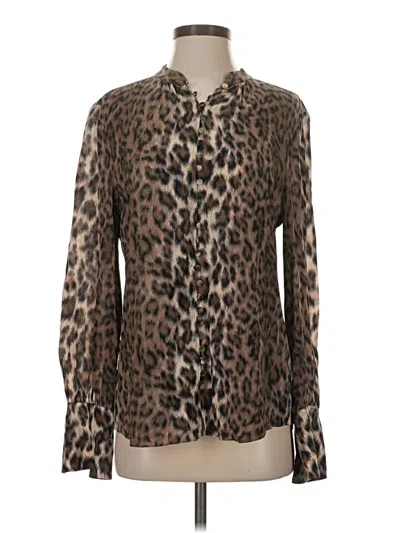 Pre-owned Joie Long Sleeve Blouse In Brown