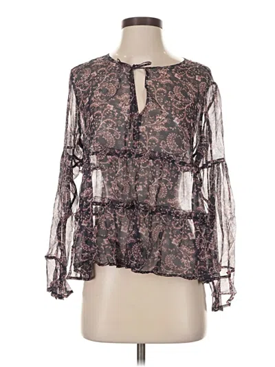 Pre-owned Joie Long Sleeve Blouse In Brown