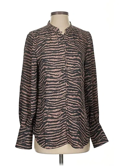 Pre-owned Joie Long Sleeve Blouse In Brown