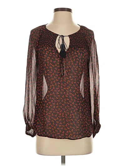 Pre-owned Joie Long Sleeve Blouse In Brown