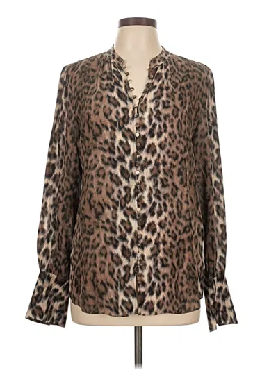 Pre-owned Joie Long Sleeve Blouse In Brown