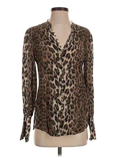 Pre-owned Joie Long Sleeve Blouse In Brown