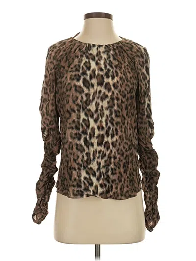 Pre-owned Joie Long Sleeve Blouse In Brown