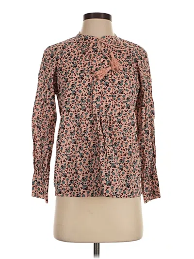 Pre-owned Joie Long Sleeve Blouse In Brown