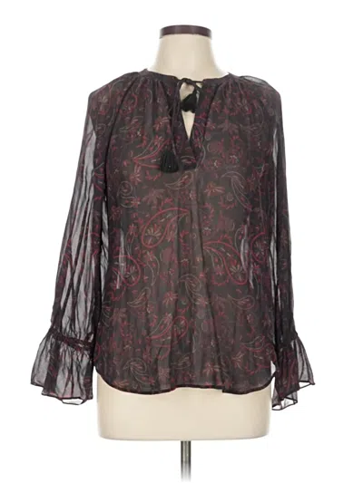 Pre-owned Joie Long Sleeve Blouse In Burgundy