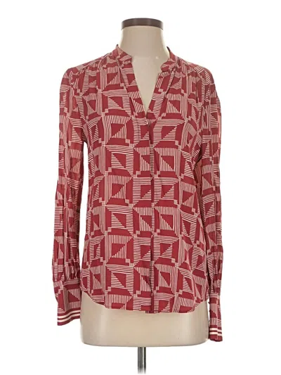 Pre-owned Joie Long Sleeve Blouse In Burgundy