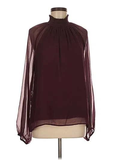 Pre-owned Joie Long Sleeve Blouse In Burgundy
