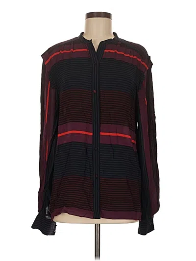 Pre-owned Joie Long Sleeve Blouse In Burgundy