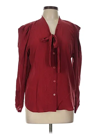 Pre-owned Joie Long Sleeve Blouse In Burgundy