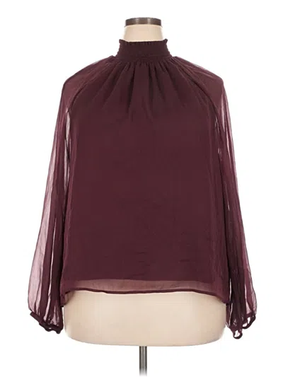 Pre-owned Joie Long Sleeve Blouse In Burgundy