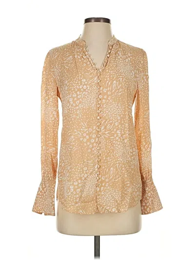 Pre-owned Joie Long Sleeve Blouse In Gold